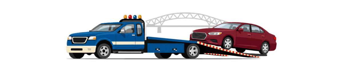 tow truck with car