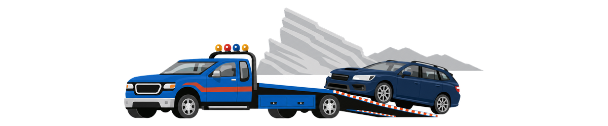 tow truck with car