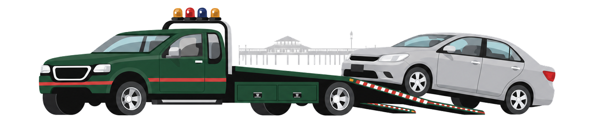 tow truck with car