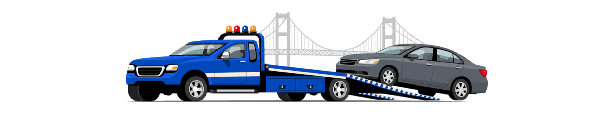 tow truck with car