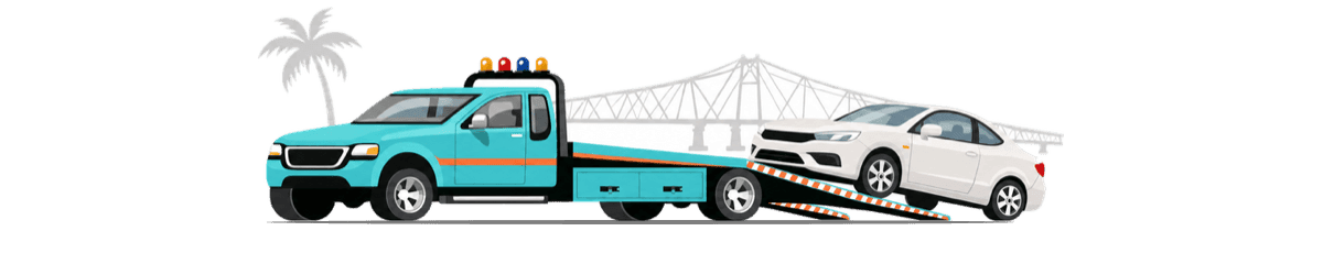 tow truck with car