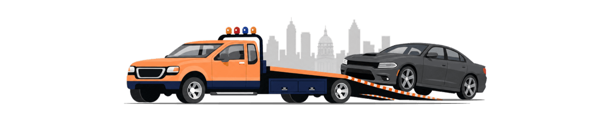 tow truck with car