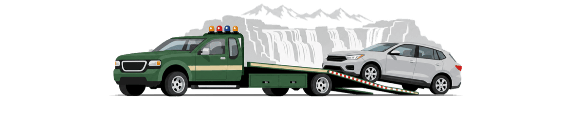 tow truck with car