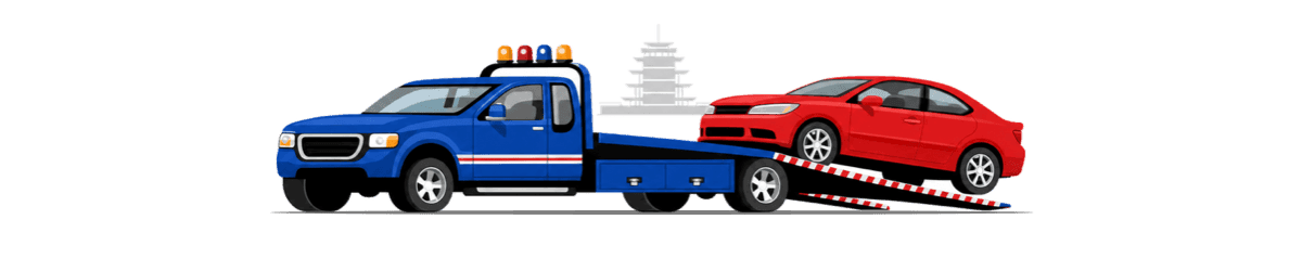 tow truck with car