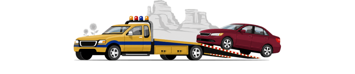 tow truck with car