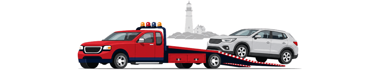 tow truck with car