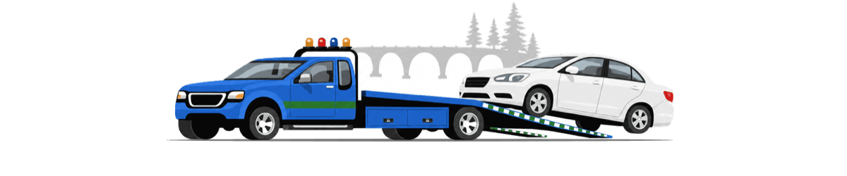 tow truck with car