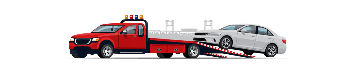 tow truck with car