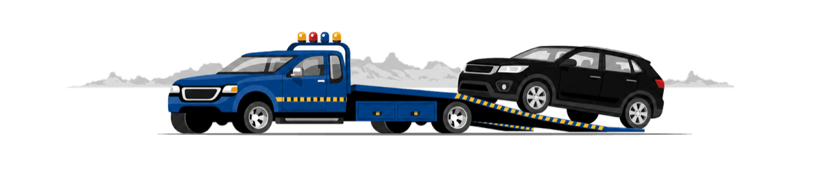 tow truck with car