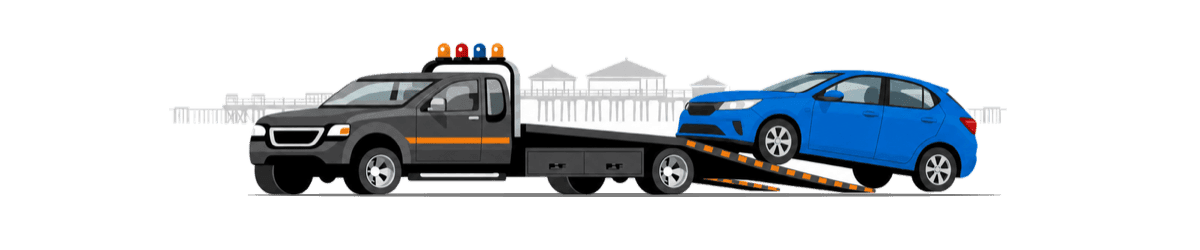 tow truck with car