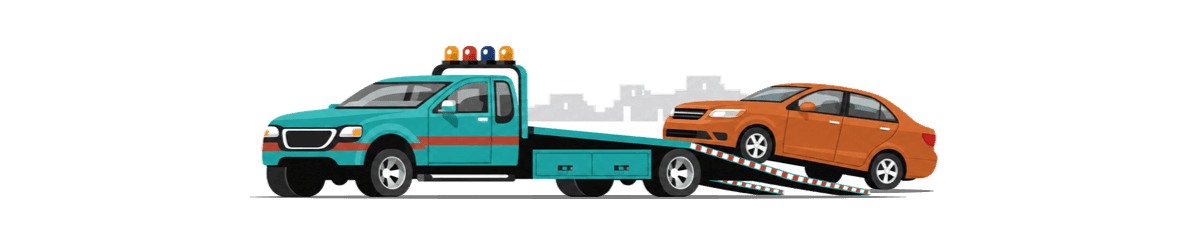 tow truck with car