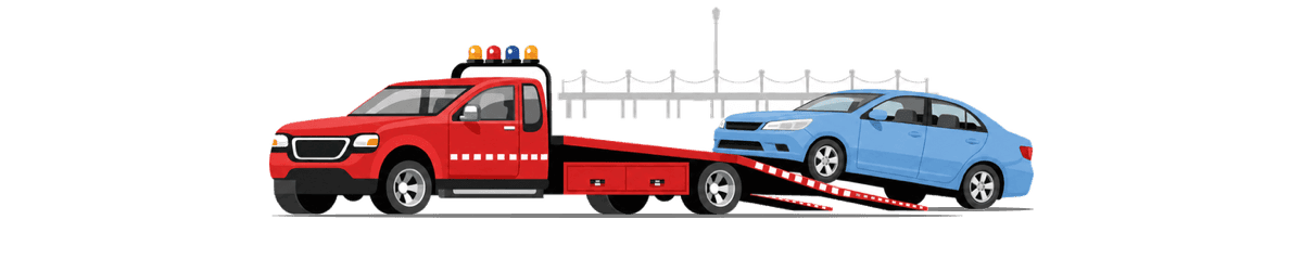 tow truck with car