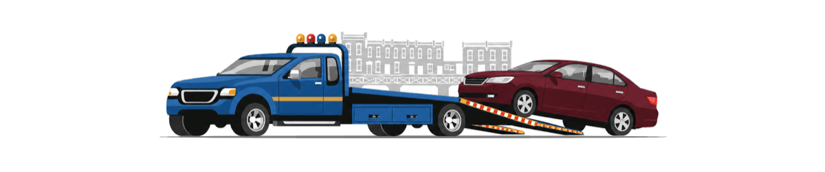 tow truck with car