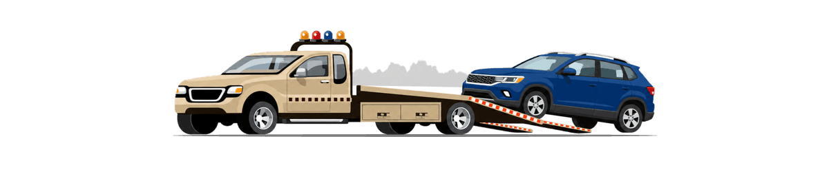 tow truck with car