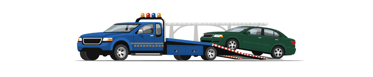 tow truck with car