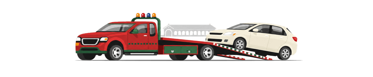 tow truck with car