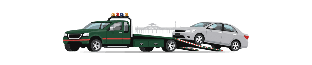 tow truck with car