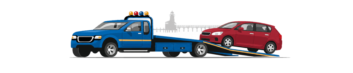 tow truck with car