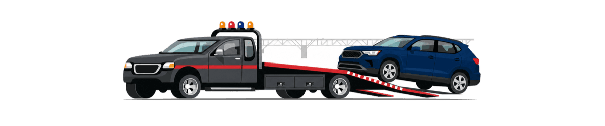 tow truck with car