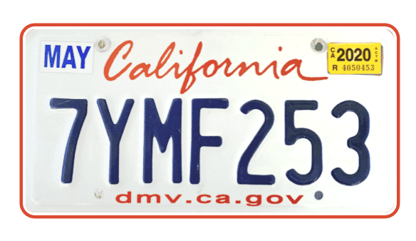 California state plate