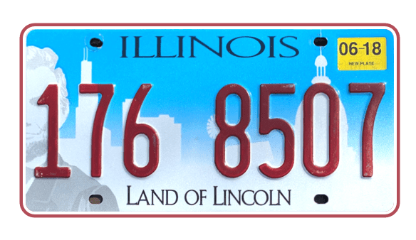 Illinois state plate
