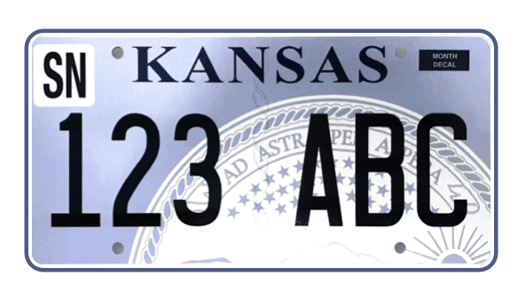 Kansas state plate