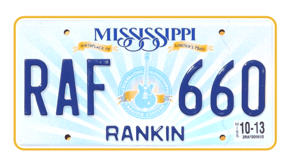 Mississippi state plate