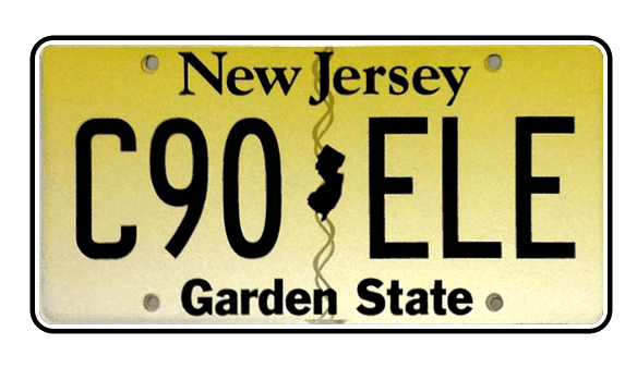 New Jersey state plate
