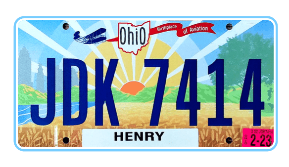 Ohio state plate