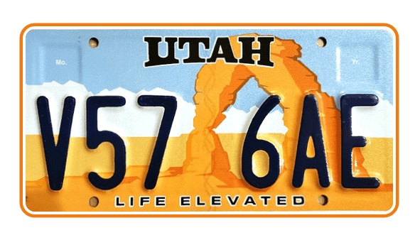 Utah state plate